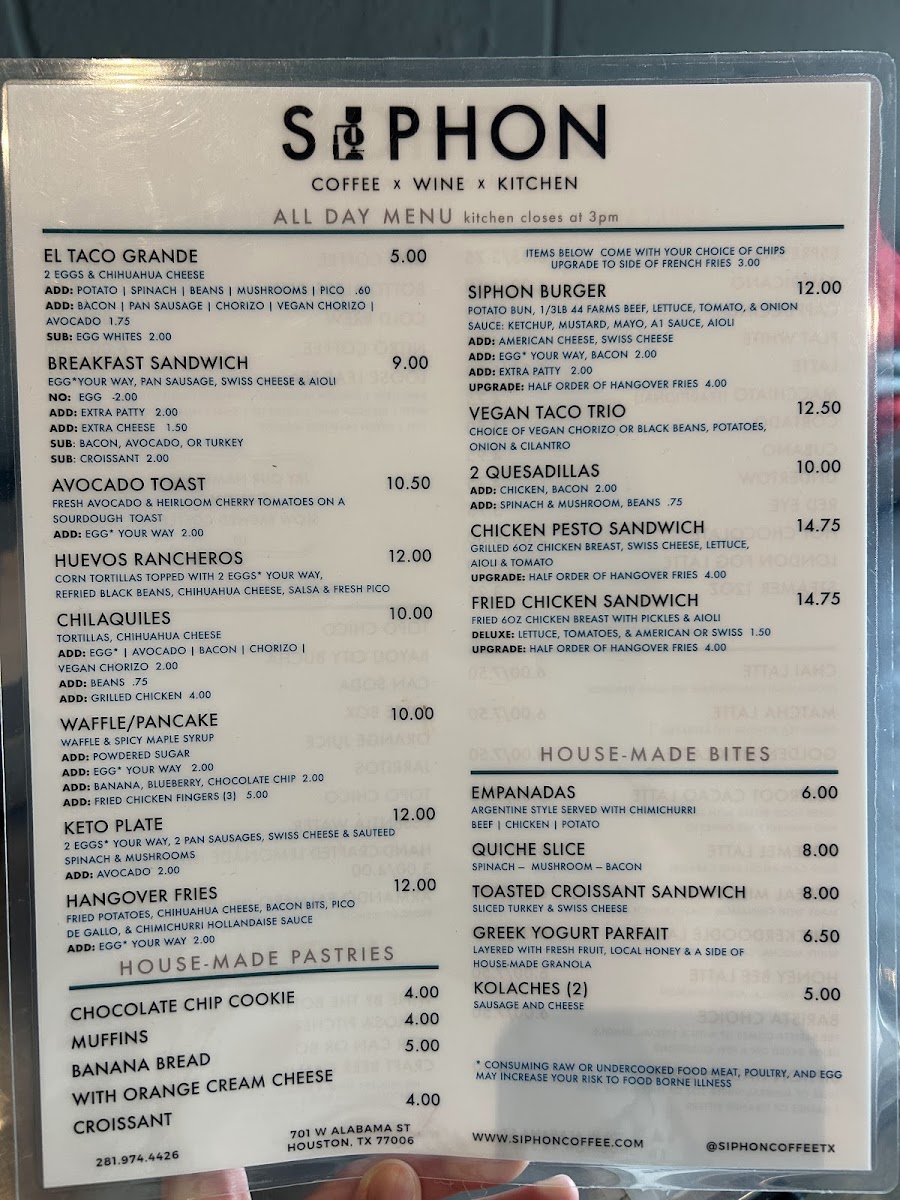 Siphon Coffee Menu - Image 2