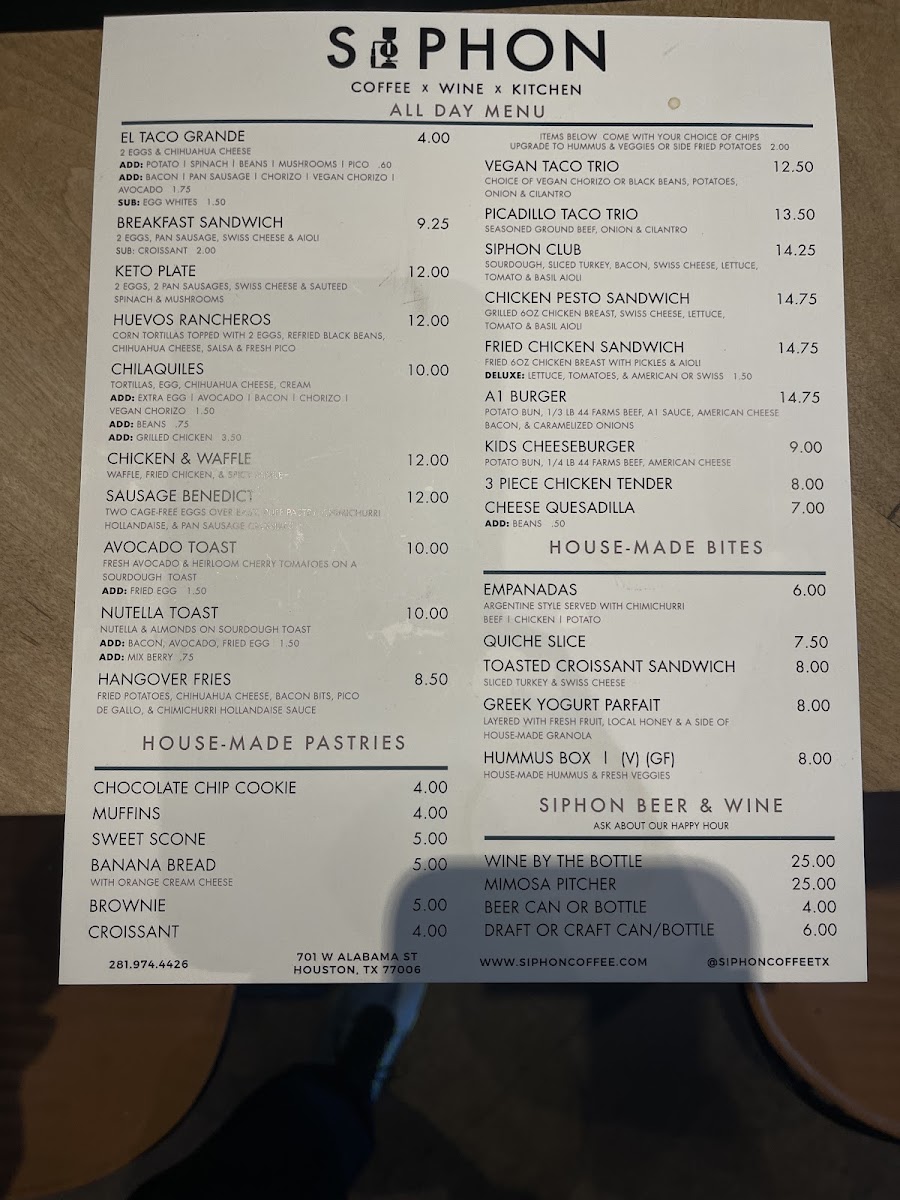 Siphon Coffee Menu - Image 3